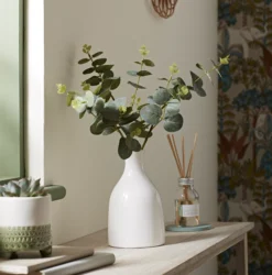 25cm Eucalyptus Stems Artificial Plant In Natural Ceramic Bottle Vase -Garden & Outdoors 25cm eucalyptus stems artificial plant in natural ceramic bottle vase5010795682676 01i