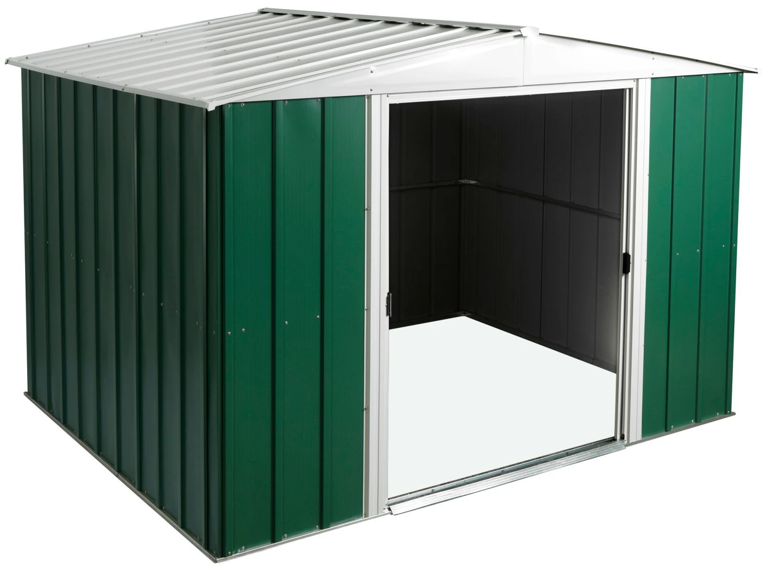 Arrow Greenvale 10x8 Apex Green & White Metal Shed 1 Arrow Greenvale 10x8 Apex Green & White Metal Shed