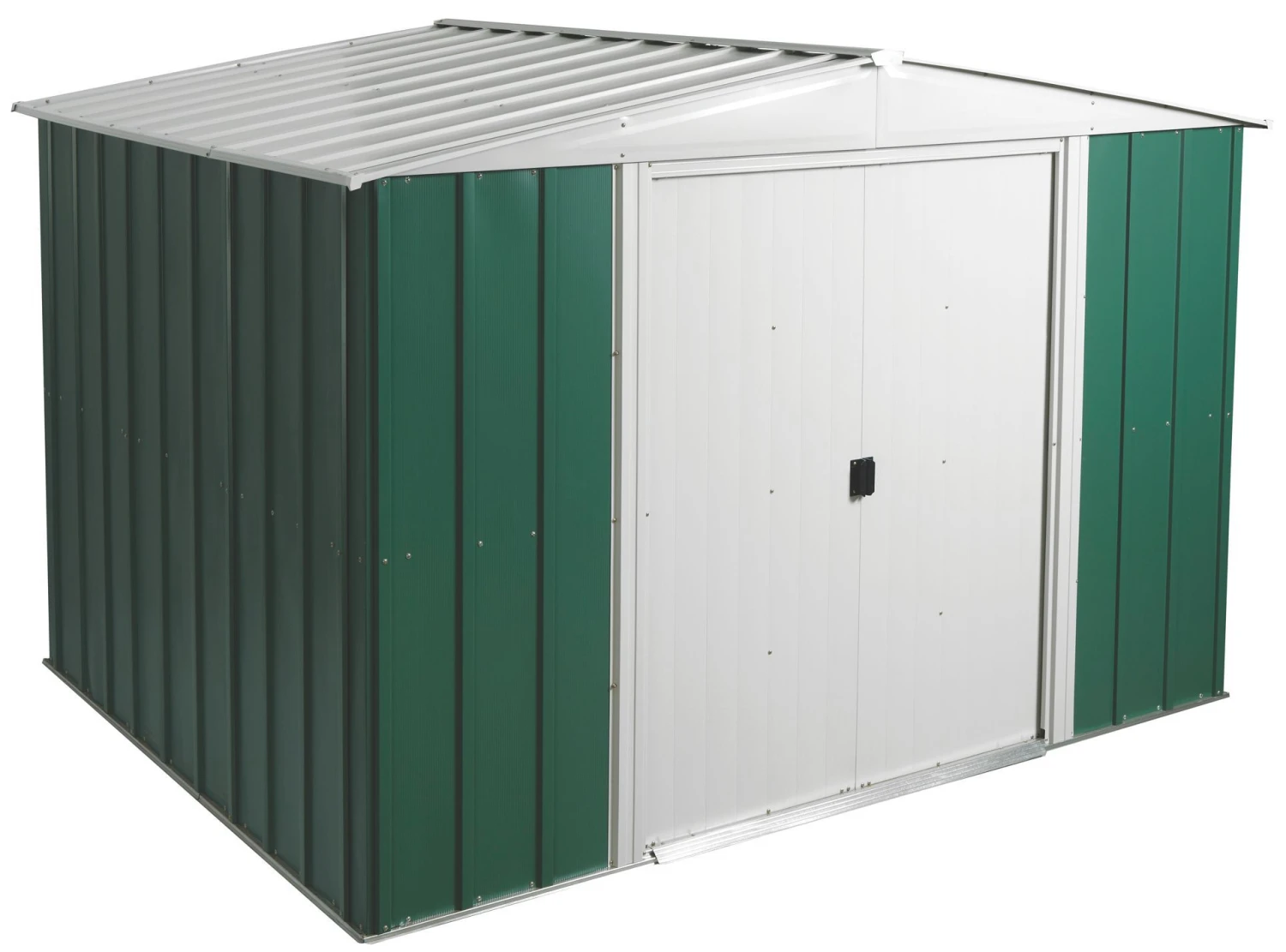 Arrow Greenvale 10x8 Apex Green & White Metal Shed 2 Arrow Greenvale 10x8 Apex Green & White Metal Shed - Image 2