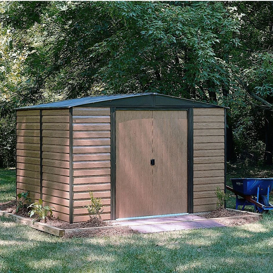 Arrow Woodvale 12x10 Apex Coffee Metal Shed 3 Arrow Woodvale 12x10 Apex Coffee Metal Shed - Image 3