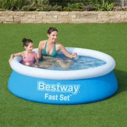 Bestway Fast Set™ Plain ABS Plastic & PVC Family Lounge Pool (W) 1.83m X (L) 1.83m -Garden & Outdoors bestway fast set plain abs plastic pvc family lounge pool w 1 83m x l 1 83m6942138967630 02i