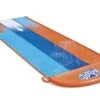 Bestway Orange & Blue Rectangular Triple Lane Slide With Sprinkler System At One End Water Slide