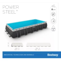 Bestway Power Steel® Plain Polyvinyl Chloride (PVC) & Steel Pool (W) 3.66m X (L) 7.32m 10 Bestway Power Steel® Plain Polyvinyl Chloride (PVC) & Steel Pool (W) 3.66m X (L) 7.32m -Garden & Outdoors bestway power steel plain polyvinyl chloride pvc steel pool w 3 66m x l 7 32m6942138987195 01t