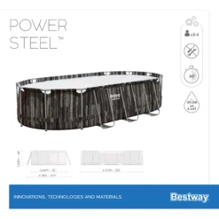 Bestway Power Steel® Wood Effect Polyvinyl Chloride (PVC) & Steel Pool (W) 3.66m X (L) 6.1m 14 Bestway Power Steel® Wood Effect Polyvinyl Chloride (PVC) & Steel Pool (W) 3.66m X (L) 6.1m -Garden & Outdoors bestway power steel wood effect polyvinyl chloride pvc steel pool w 3 66m x l 6 1m6942138983586 01t