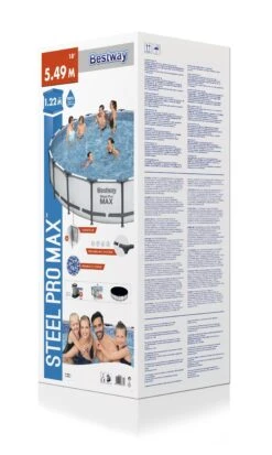 Bestway Steel Pro Max Polyvinyl Chloride (PVC) Pool (W) 5.49m X (L) 5.49m -Garden & Outdoors bestway steel pro max polyvinyl chloride pvc pool w 5 49m x l 5 49m6942138983791 06c bq