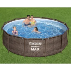Bestway Steel Pro Rattan Print Metal & Plastic Pool 12 Bestway Steel Pro Rattan Print Metal & Plastic Pool -Garden & Outdoors bestway steel pro rattan print metal plastic pool6942138986228 02i bq