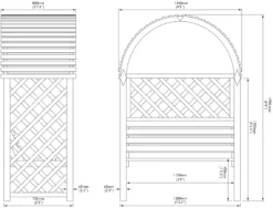 Blooma Chiltern Round Top Arbour, (H)1990mm (W)1340mm (D)800mm - Assembly Required -Garden & Outdoors blooma chiltern round top arbour h 1990mm w 1340mm d 800mm assembly required5397007055641 01t bq
