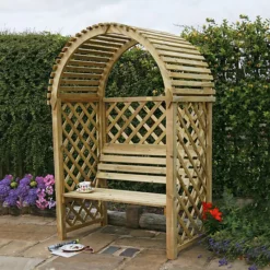 Blooma Chiltern Round Top Arbour, (H)1990mm (W)1340mm (D)800mm - Assembly Required -Garden & Outdoors blooma chiltern round top arbour h 1990mm w 1340mm d 800mm assembly required5397007055641 02i bq