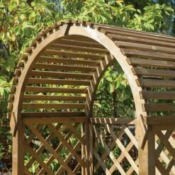 Blooma Chiltern Round Top Arbour, (H)1990mm (W)1340mm (D)800mm - Assembly Required -Garden & Outdoors blooma chiltern round top arbour h 1990mm w 1340mm d 800mm assembly required5397007055641 03i bq