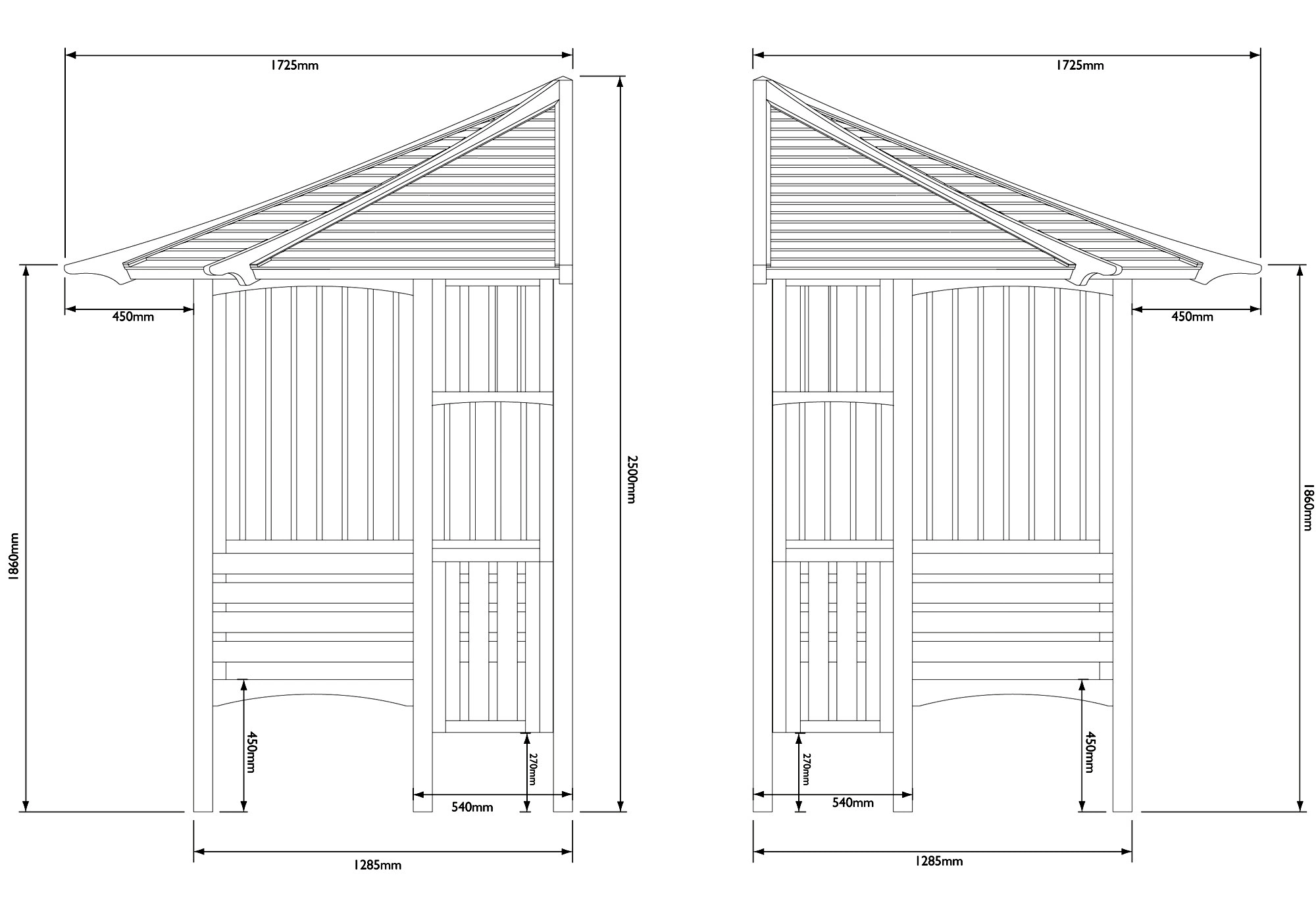 Blooma Solway Corner Arbour, (H)2500mm (W)1730mm (D)1730mm - Assembly Required 3 Blooma Solway Corner Arbour, (H)2500mm (W)1730mm (D)1730mm - Assembly Required - Image 3