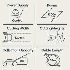 Bosch Rotak 320ER Corded Rotary Lawnmower -Garden & Outdoors bosch rotak 320er corded rotary lawnmower3165140724289 01t EN bq