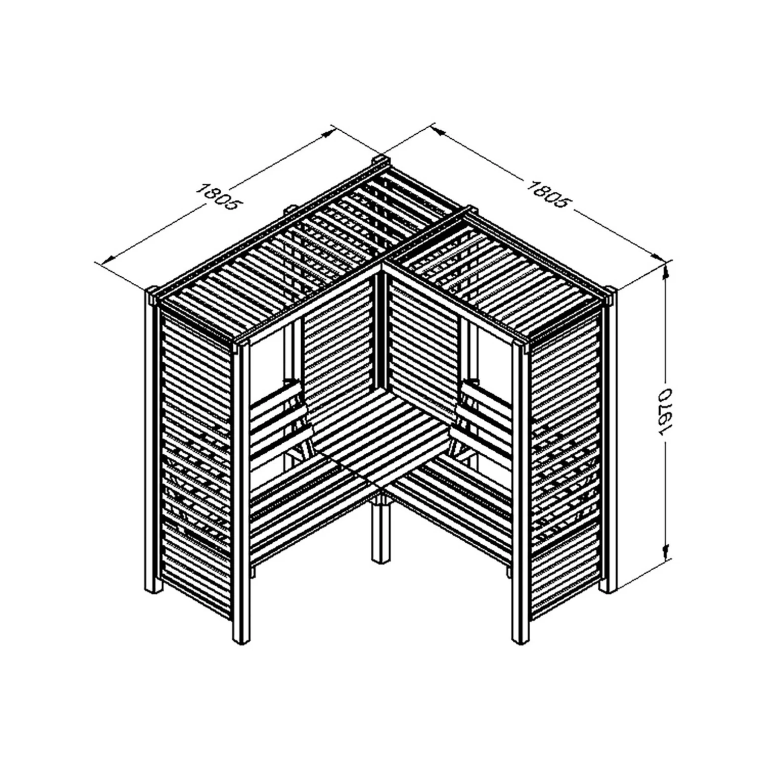 Forest Firenze Corner Arbour, (H)1970mm (W)1800mm (D)1800mm - Assembly Required 14 Forest Firenze Corner Arbour, (H)1970mm (W)1800mm (D)1800mm - Assembly Required - Image 14