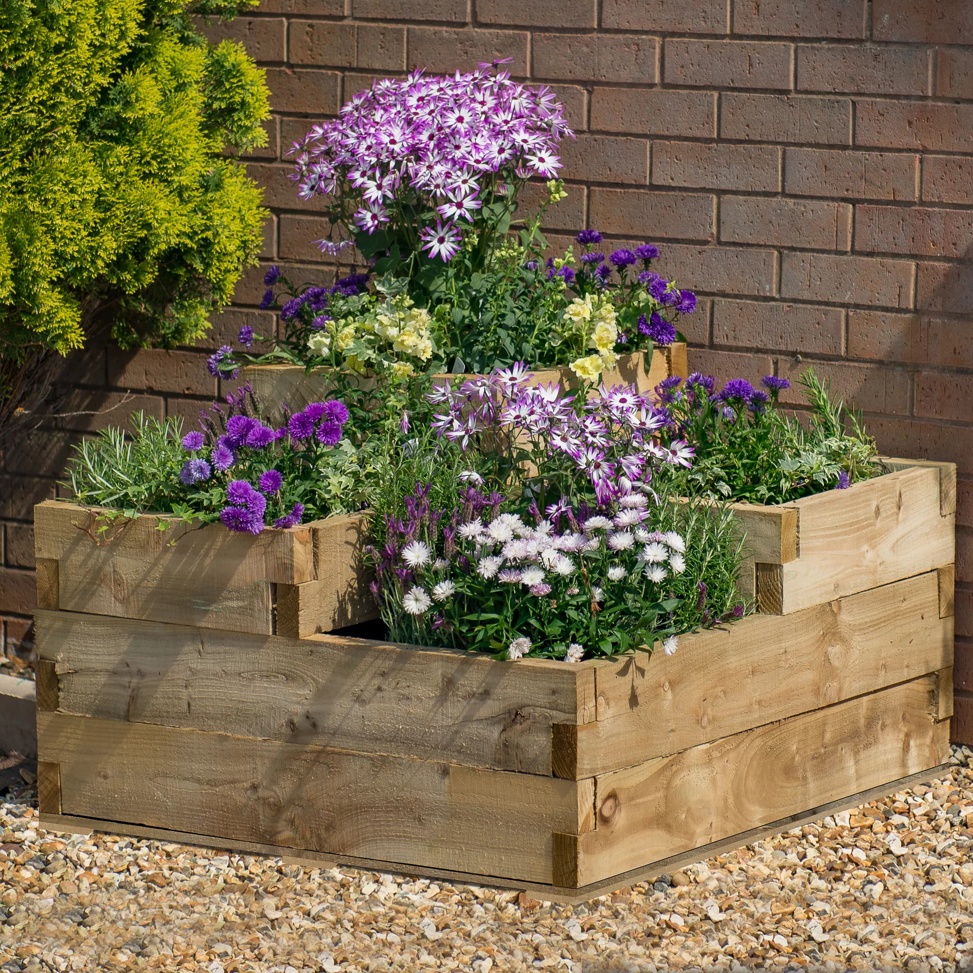 Forest Garden 0.9m X 0.9m Mixed Softwood Rectangular Raised Bed Kit 0.81m² 3 Forest Garden 0.9m X 0.9m Mixed Softwood Rectangular Raised Bed Kit 0.81m² - Image 3