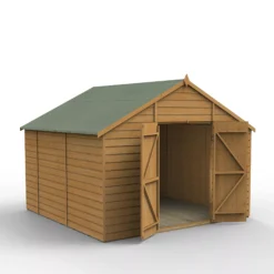Forest Garden 10x10 Apex Dip Treated Shiplap Wooden Shed With Floor (Base Included) - Assembly Service Included