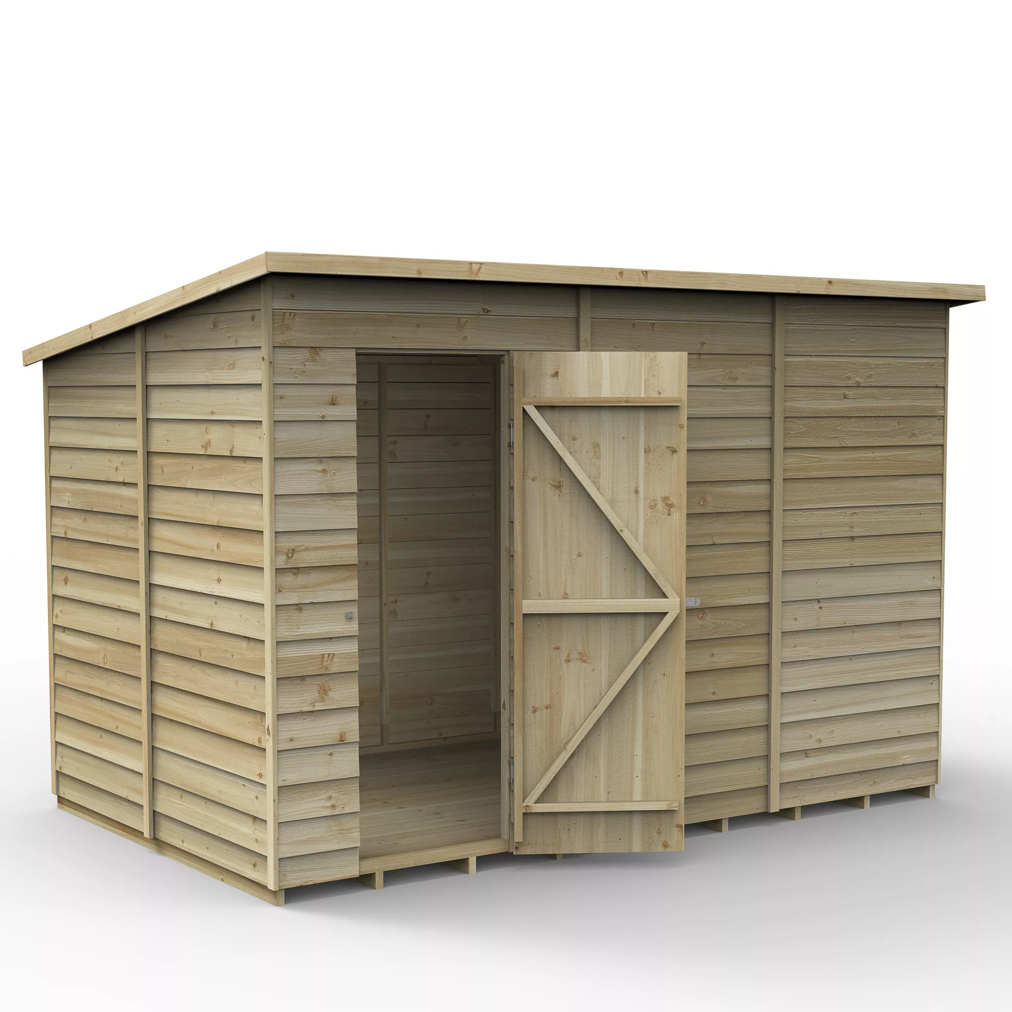 Forest Garden 10x6 Pent Pressure Treated Overlap Wooden Shed With Floor (Base Included) 1 Forest Garden 10x6 Pent Pressure Treated Overlap Wooden Shed With Floor (Base Included)