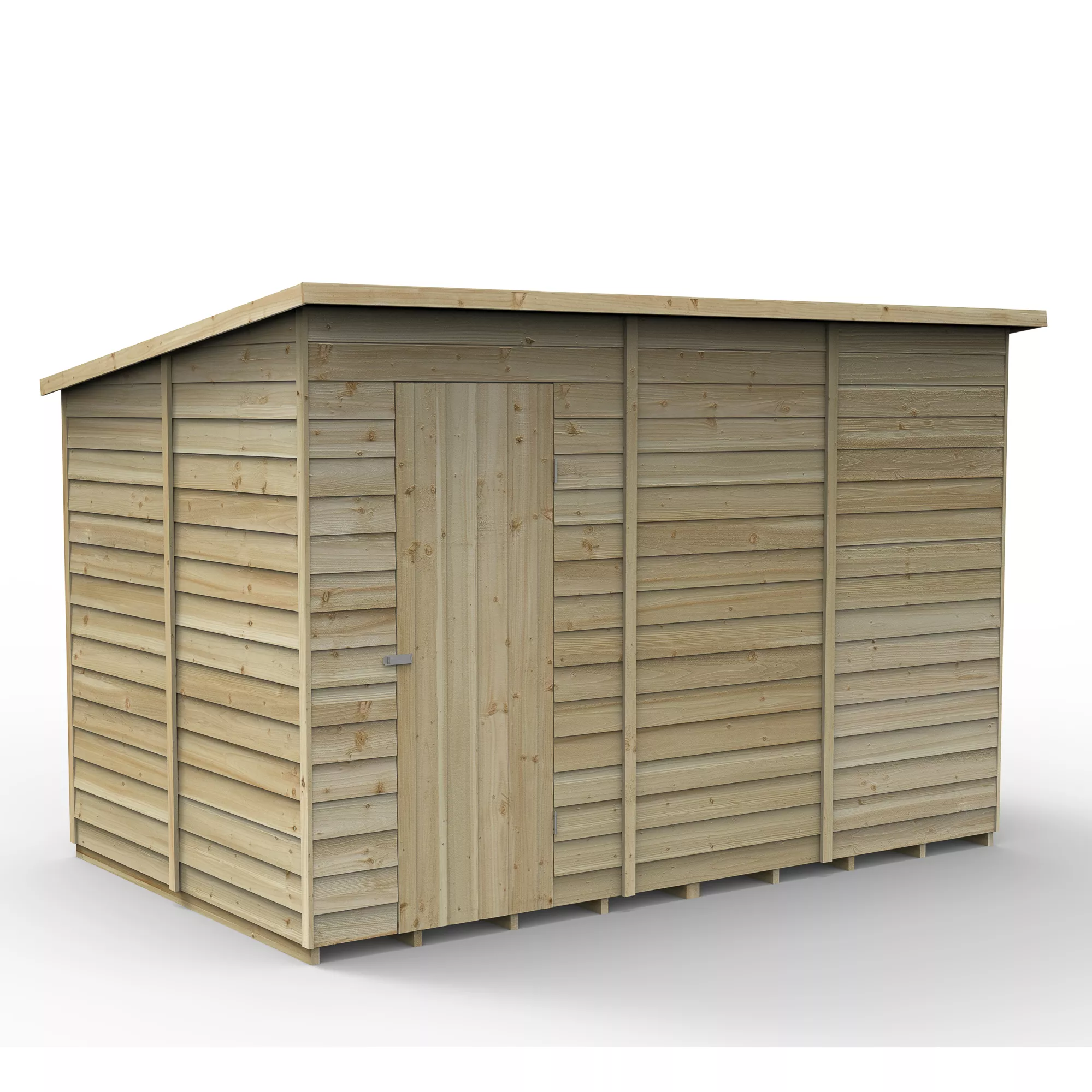 Forest Garden 10x6 Pent Pressure Treated Overlap Wooden Shed With Floor (Base Included) 2 Forest Garden 10x6 Pent Pressure Treated Overlap Wooden Shed With Floor (Base Included) - Image 2