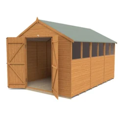 Forest Garden 12x8 Ft Apex Shiplap Wooden 2 Door 6 Windows Shed With Floor - Assembly Service Included -Garden & Outdoors forest garden 12x8 ft apex shiplap wooden 2 door 6 windows shed with floor assembly service included5013053178850 02c bq