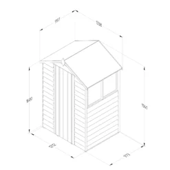 Forest Garden 4x3 Apex Pressure Treated Overlap Wooden Shed With Floor (Base Included) -Garden & Outdoors forest garden 4x3 apex pressure treated overlap wooden shed with floor base included 5013053192832 01t