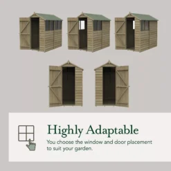 Forest Garden 5x3 Apex Pressure Treated Overlap Wooden Shed With Floor (Base Included) -Garden & Outdoors forest garden 5x3 apex pressure treated overlap wooden shed with floor base included 5013053192801 04t