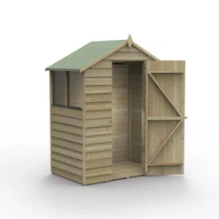 Garden & Outdoors 16 Forest Garden 5x3 Apex Pressure Treated Overlap Wooden Shed With Floor (Base Included)