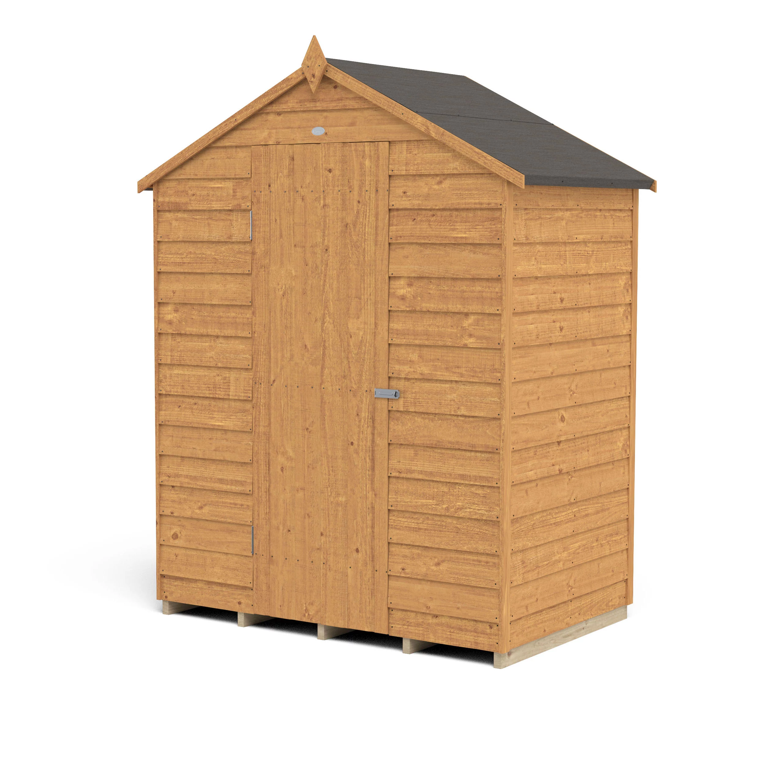 Forest Garden 5x3 Ft Apex Overlap Wooden Shed With Floor (Base Included) 2 Forest Garden 5x3 Ft Apex Overlap Wooden Shed With Floor (Base Included) - Image 2