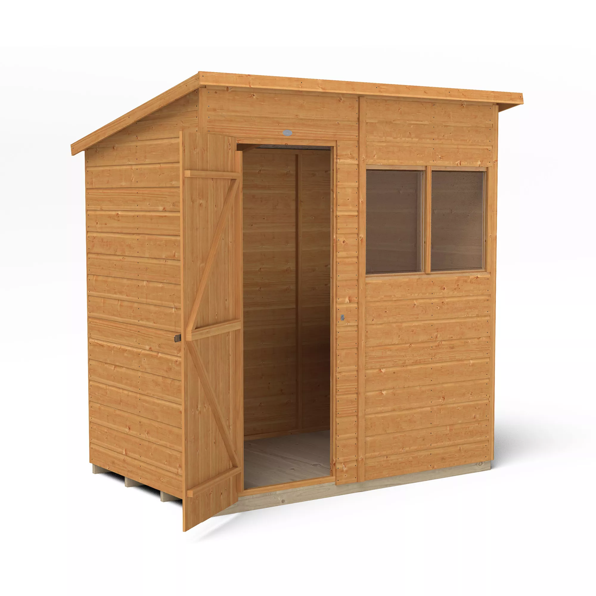 Forest Garden 6x4 Ft Pent Shiplap Wooden 2 Windows Shed With Floor (Base Included) - Assembly Service Included 5 Forest Garden 6x4 Ft Pent Shiplap Wooden 2 Windows Shed With Floor (Base Included) - Assembly Service Included - Image 5