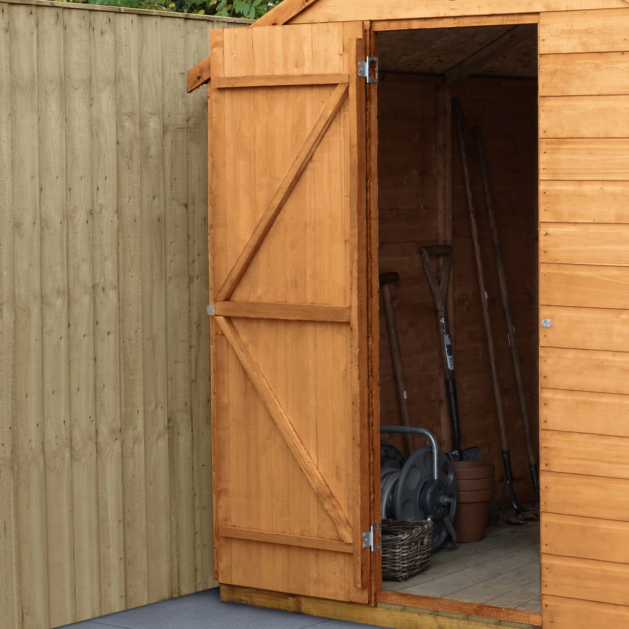 Forest Garden 6x4 Ft Pent Shiplap Wooden 2 Windows Shed With Floor (Base Included) - Assembly Service Included 8 Forest Garden 6x4 Ft Pent Shiplap Wooden 2 Windows Shed With Floor (Base Included) - Assembly Service Included - Image 8