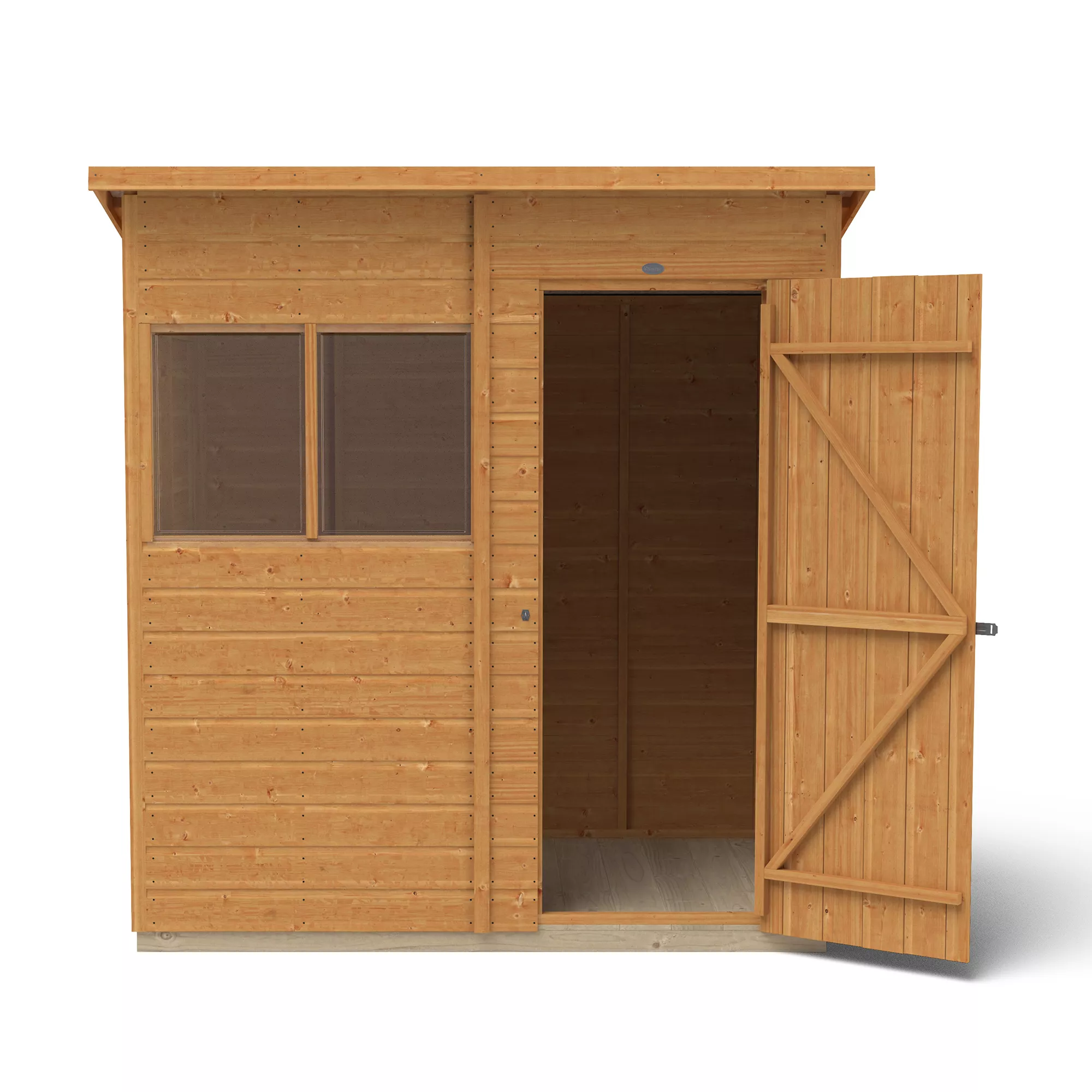 Forest Garden 6x4 Ft Pent Shiplap Wooden 2 Windows Shed With Floor (Base Included) - Assembly Service Included 7 Forest Garden 6x4 Ft Pent Shiplap Wooden 2 Windows Shed With Floor (Base Included) - Assembly Service Included - Image 7