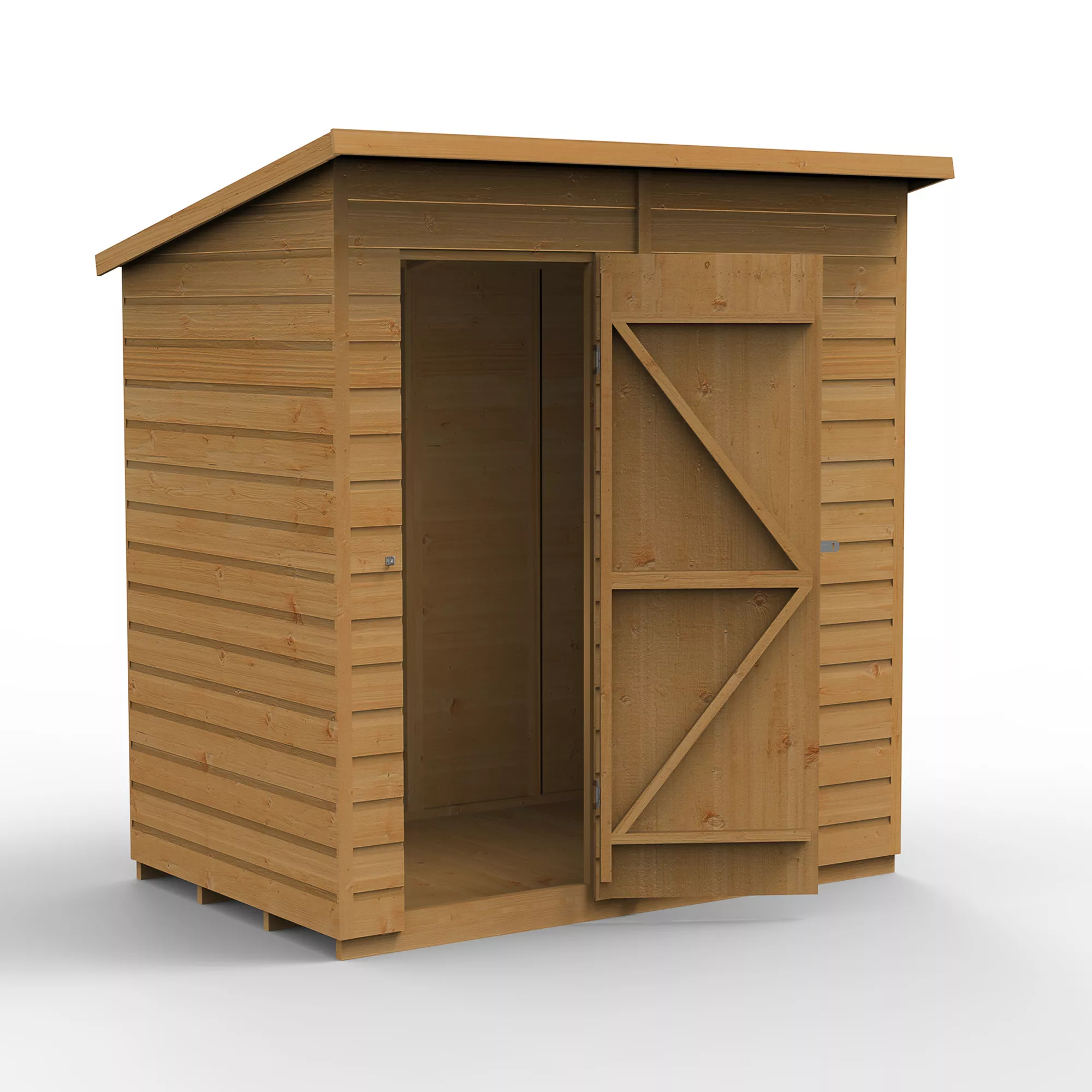 Forest Garden 6x4 Pent Dip Treated Shiplap Wooden Shed With Floor (Base Included) - Assembly Service Included 1 Forest Garden 6x4 Pent Dip Treated Shiplap Wooden Shed With Floor (Base Included) - Assembly Service Included
