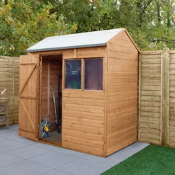 Forest Garden 6X4 Reverse Apex Dip Treated Shiplap Shed With Floor - Assembly Service Included