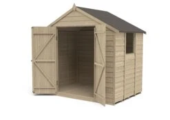 Forest Garden 7x5 Apex Pressure Treated Overlap Wooden Shed With Floor (Base Included) -Garden & Outdoors forest garden 7x5 apex pressure treated overlap wooden shed with floor base included 5013053177846 21c bq