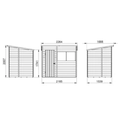 Forest Garden 7x5 Pent Dip Treated Overlap Wooden Shed With Floor (Base Included) - Assembly Service Included -Garden & Outdoors forest garden 7x5 pent dip treated overlap wooden shed with floor base included assembly service included5013053178461 01t bq