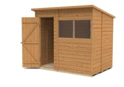 Forest Garden 7x5 Pent Dip Treated Overlap Wooden Shed With Floor (Base Included) - Assembly Service Included -Garden & Outdoors forest garden 7x5 pent dip treated overlap wooden shed with floor base included assembly service included5013053178461 21c bq