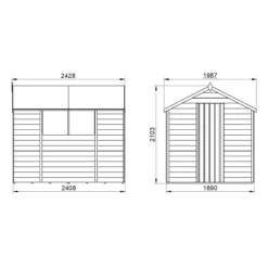 Forest Garden 8x6 Apex Pressure Treated Overlap Wooden Shed With Floor -Garden & Outdoors forest garden 8x6 apex pressure treated overlap wooden shed with floor5013053177495 01t bq