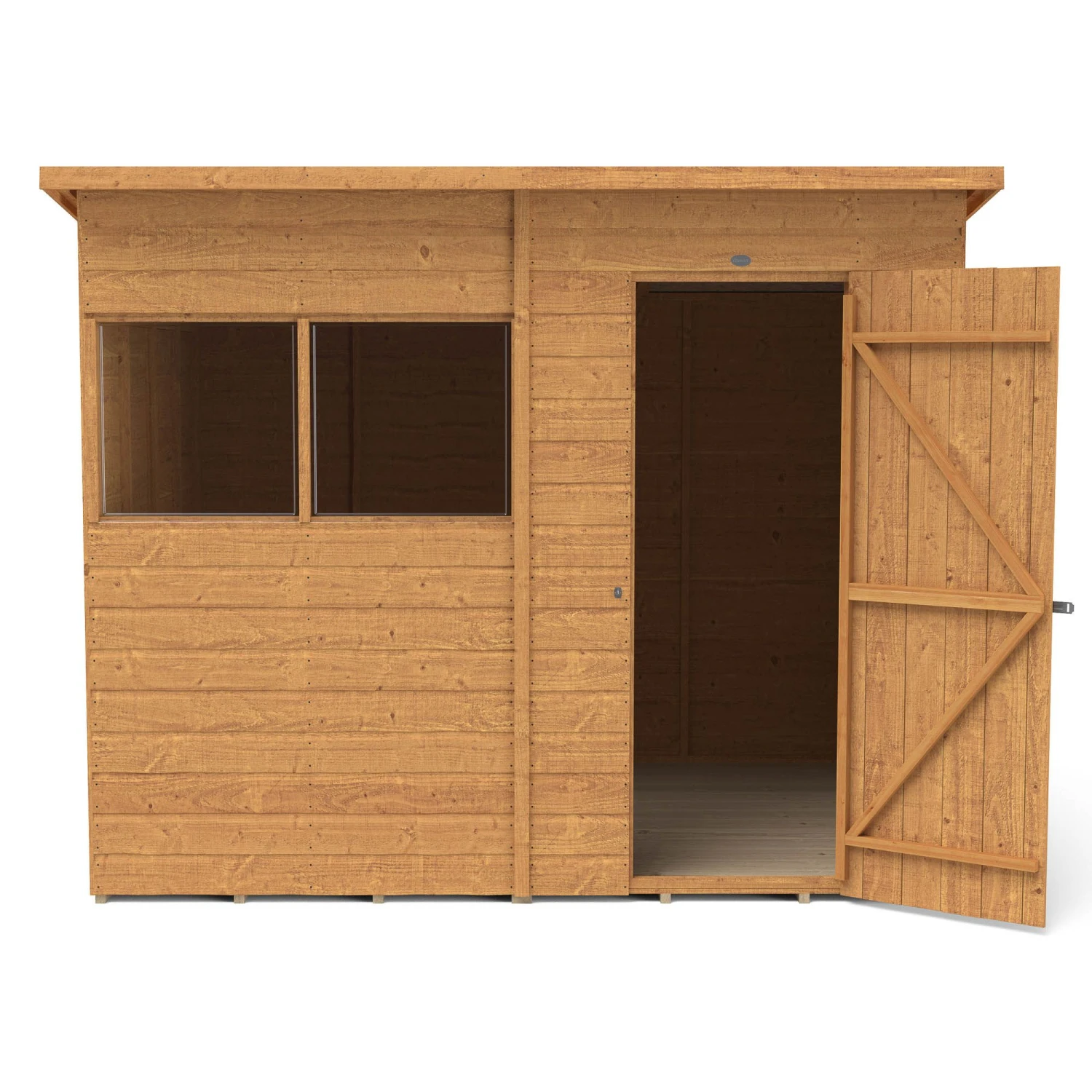 Forest Garden 8x6 Ft Pent Shiplap Wooden 2 Windows Shed With Floor - Assembly Service Included 8 Forest Garden 8x6 Ft Pent Shiplap Wooden 2 Windows Shed With Floor - Assembly Service Included - Image 8