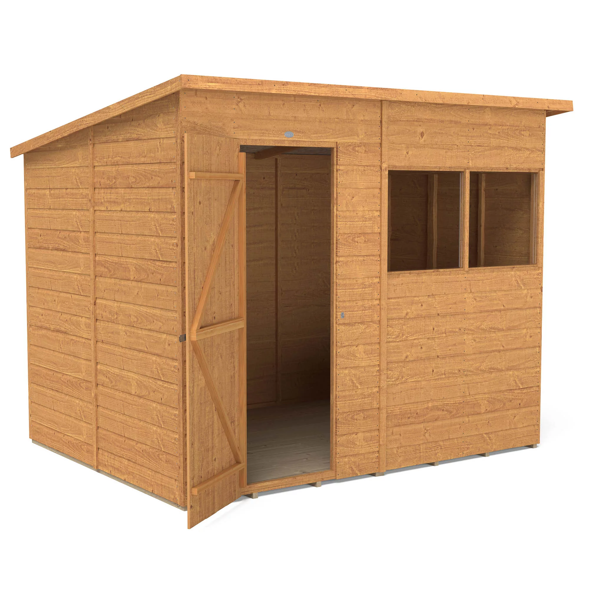 Forest Garden 8x6 Ft Pent Shiplap Wooden 2 Windows Shed With Floor - Assembly Service Included 9 Forest Garden 8x6 Ft Pent Shiplap Wooden 2 Windows Shed With Floor - Assembly Service Included - Image 9