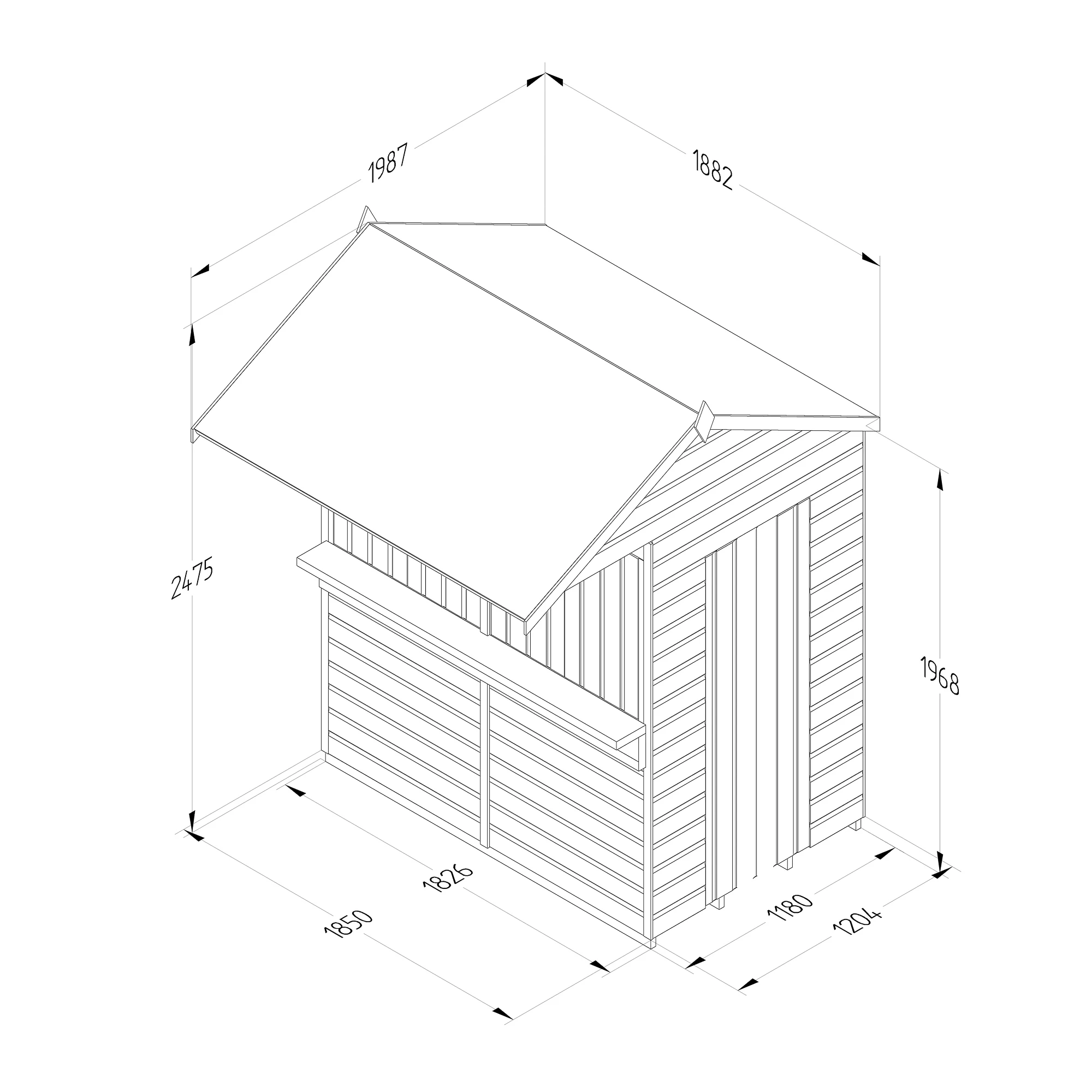 Forest Garden Apex Shiplap Wooden Garden Bar With Single Door - Assembly Service Included 6 Forest Garden Apex Shiplap Wooden Garden Bar With Single Door - Assembly Service Included - Image 6