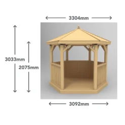 Forest Garden Furnished Hexagonal Gazebo, (W)3.3m (D)2.84m -Garden & Outdoors forest garden furnished hexagonal gazebo w 3 3m d 2 84m5013053172377 01t