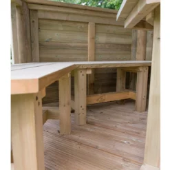 Forest Garden Furnished Hexagonal Gazebo, (W)3.3m (D)2.84m -Garden & Outdoors forest garden furnished hexagonal gazebo w 3 3m d 2 84m5013053172377 06i