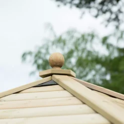 Forest Garden Furnished Timber Roof Hexagonal Gazebo, (W)4900mm (D)4240mm (Green Cushion Included) -Garden & Outdoors forest garden furnished timber roof hexagonal gazebo w 4900mm d 4240mm green cushion included 5013053172643 08i