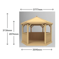 Forest Garden Hexagonal Gazebo, (W)3.78m (D)3.27m -Garden & Outdoors forest garden hexagonal gazebo w 3 78m d 3 27m5013053163382 01t