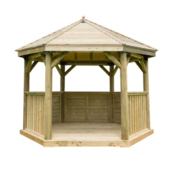 Forest Garden Hexagonal Gazebo, (W)3.78m (D)3.27m -Garden & Outdoors forest garden hexagonal gazebo w 3 78m d 3 27m5013053163382 02c bq