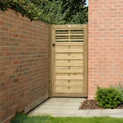 Forest Garden Kyoto Wood Slatted Gate, (H)1.8m (W)0.9m -Garden & Outdoors forest garden kyoto wood slatted gate h 1 8m w 0 9m5013053145944 03i bq