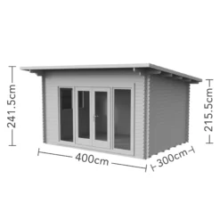 Forest Garden Melbury 4x3 Toughened Glass Pent Loglap Solid Wood Cabin With Double Door - Assembly Service Included -Garden & Outdoors forest garden melbury 4x3 toughened glass pent loglap solid wood cabin with double door assembly service included5013053181744 01t bq