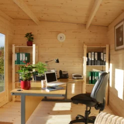 Forest Garden Melbury 4x3 Toughened Glass Pent Loglap Solid Wood Cabin With Double Door - Assembly Service Included -Garden & Outdoors forest garden melbury 4x3 toughened glass pent loglap solid wood cabin with double door assembly service included5013053181744 36c bq