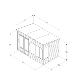Forest Garden Oakley 10x6 Pent Overlap Solid Wood Summer House With Double Door (Base Included) - Assembly Service Included -Garden & Outdoors forest garden oakley 10x6 pent overlap solid wood summer house with double door base included assembly service included5013053188743 01t bq