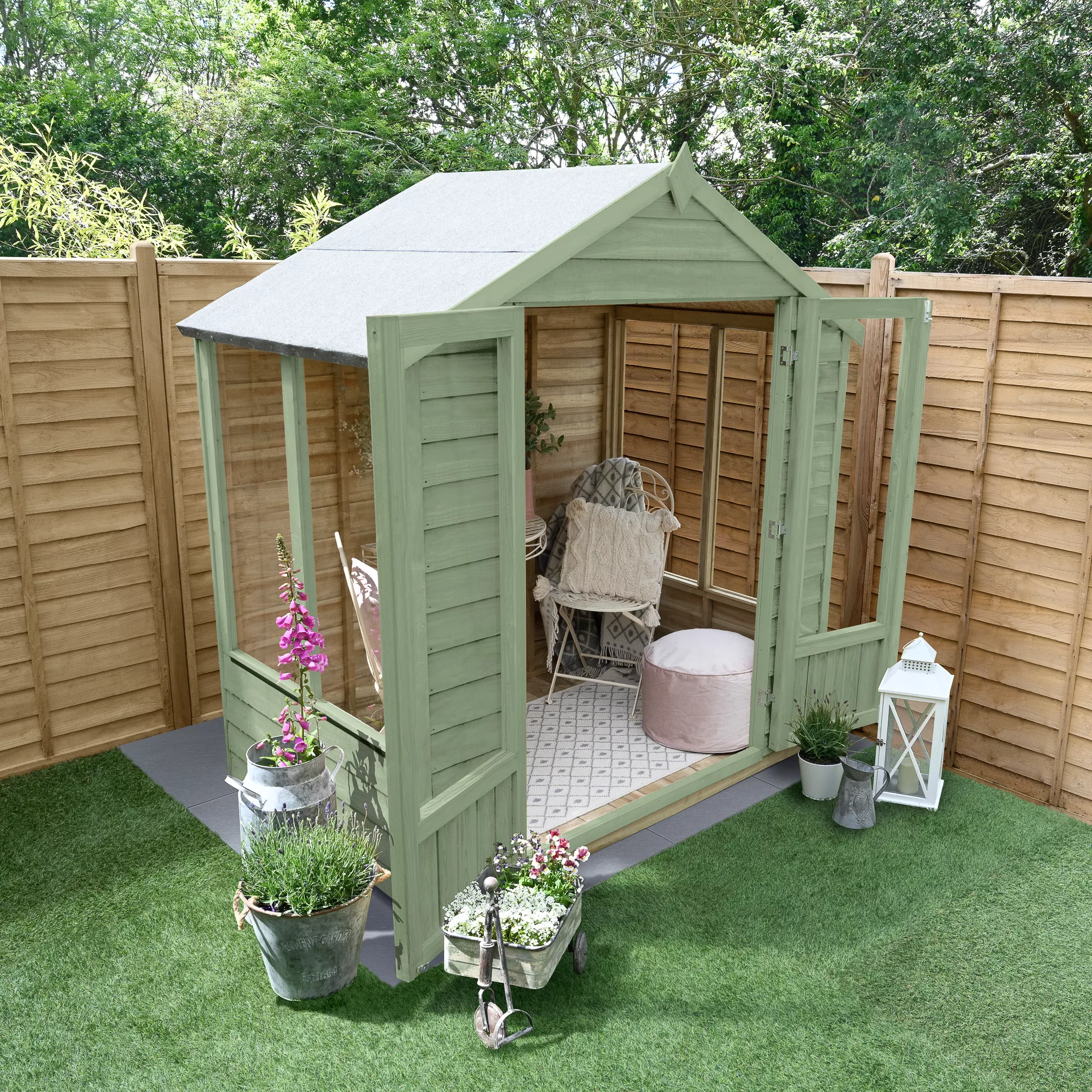 Forest Garden Oakley 6x4 Apex Overlap Solid Wood Summer House With Double Door - Assembly Service Included 3 Forest Garden Oakley 6x4 Apex Overlap Solid Wood Summer House With Double Door - Assembly Service Included - Image 3