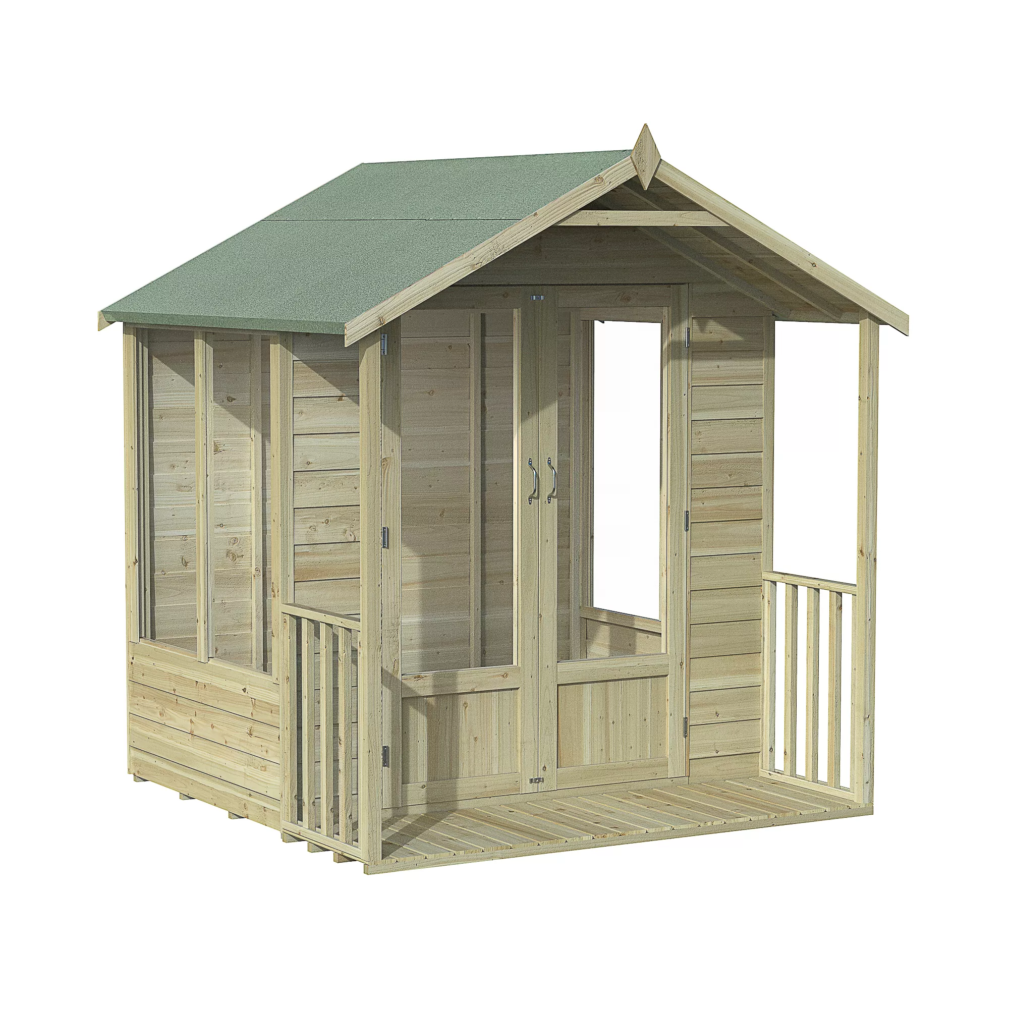 Forest Garden Oakley 6x6 Apex Overlap Solid Wood Summer House With Double Door - Assembly Service Included 2 Forest Garden Oakley 6x6 Apex Overlap Solid Wood Summer House With Double Door - Assembly Service Included - Image 2