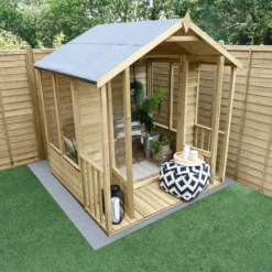 Forest Garden Oakley 6x6 Apex Overlap Solid Wood Summer House With Double Door (Base Included) 10 Forest Garden Oakley 6x6 Apex Overlap Solid Wood Summer House With Double Door (Base Included) -Garden & Outdoors forest garden oakley 6x6 apex overlap solid wood summer house with double door base included 5013053188545 02i bq