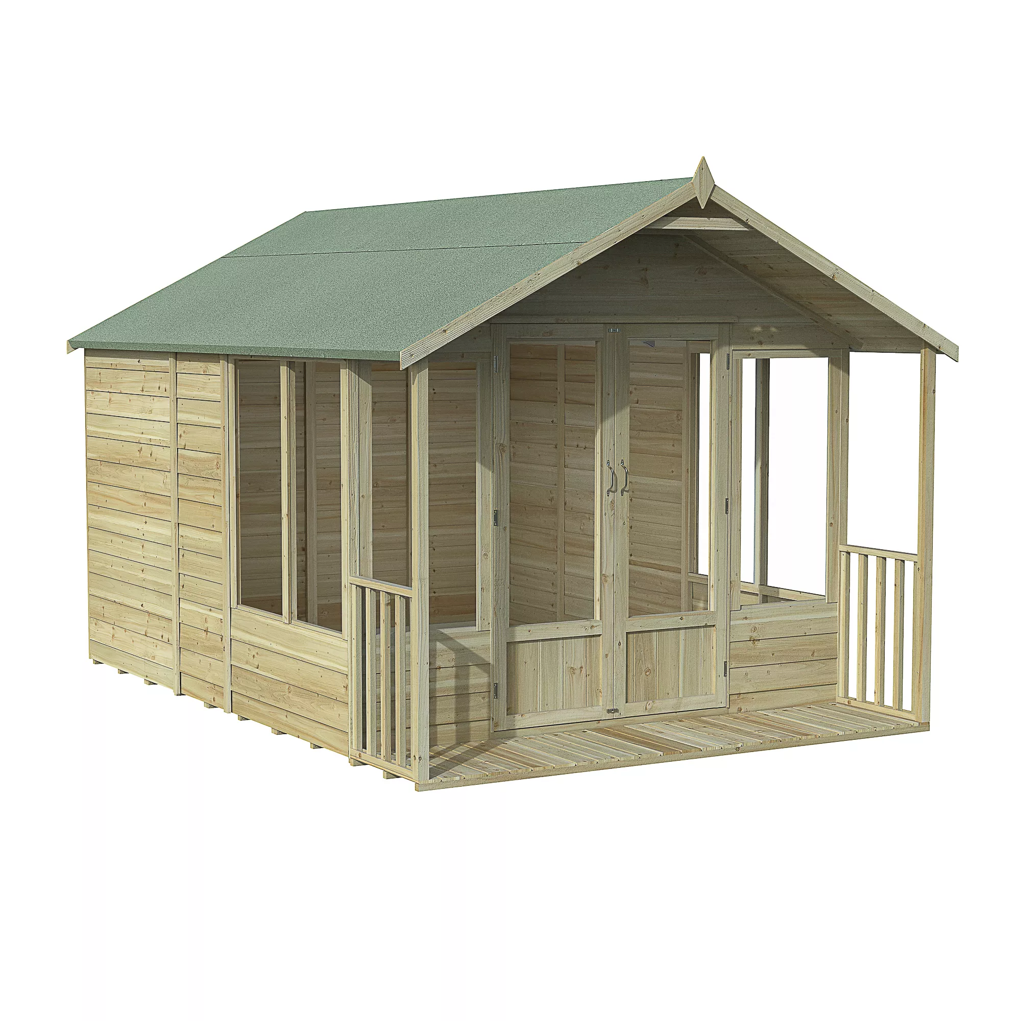 Forest Garden Oakley 8x12 Apex Overlap Solid Wood Summer House With Double Door - Assembly Service Included 1 Forest Garden Oakley 8x12 Apex Overlap Solid Wood Summer House With Double Door - Assembly Service Included